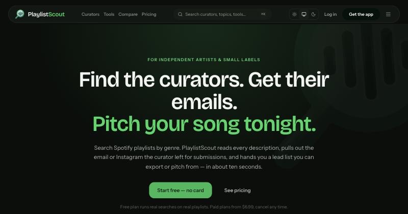 PlaylistScout — find Spotify playlist curator emails